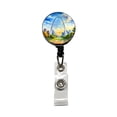 thumbnail image 1 of Gateway Arch National Park Missouri Watercolor Style Retractable Reel ID Badge Key Card Name Tag Holder with Clip, 1 of 7