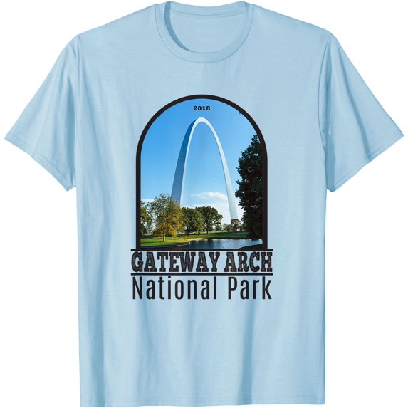 Gateway Arch National Park Unisex T-Shirt for Men Women Kids Toddler,Light Blue Color,Size 4XL