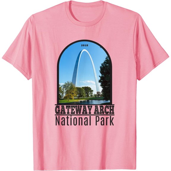 Gateway Arch National Park Unisex T-Shirt for Men Women Kids Toddler,Light Pink Color,Size L