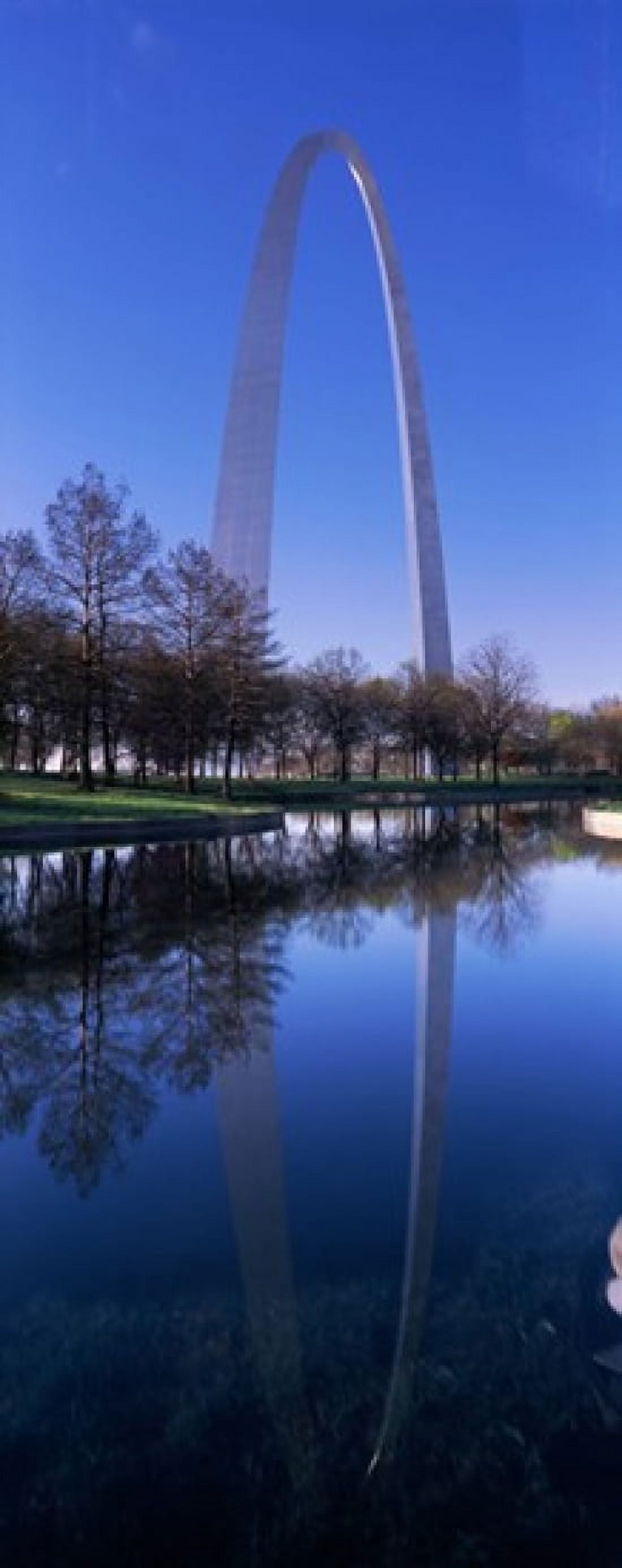 Gateway Arch reflecting in the river St Louis Missouri USA Canvas Art - Panoramic Images (30 x 12)