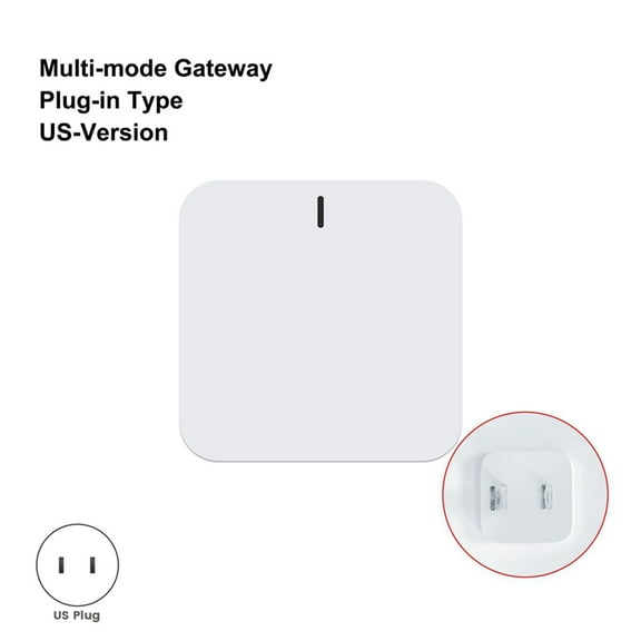 Gateway Hub Plug-in Type ZigBee/Bluetooth Multi-Mode Gateway Bridge for Smart Home Automation Work with US Plug