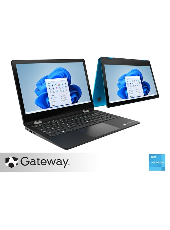 Gateway Notebook 11.6" Touchscreen 2-in-1s Laptop, Intel Celeron N4020, 4GB RAM, 64GB HD, Windows 10 Home, Black, GWTC116-2BK