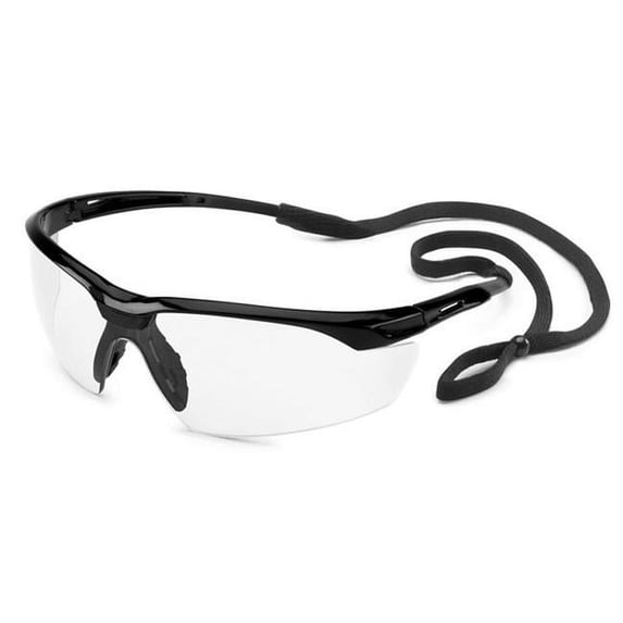 Gateway Safety 280328808 Black & Clear Frame Conqueror Safety Glasses with Retainer