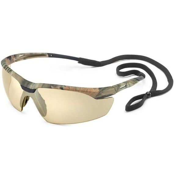 Gateway Safety 280383571 Camo & Bronze Mirror Conqueror Safety Glasses with Retainer