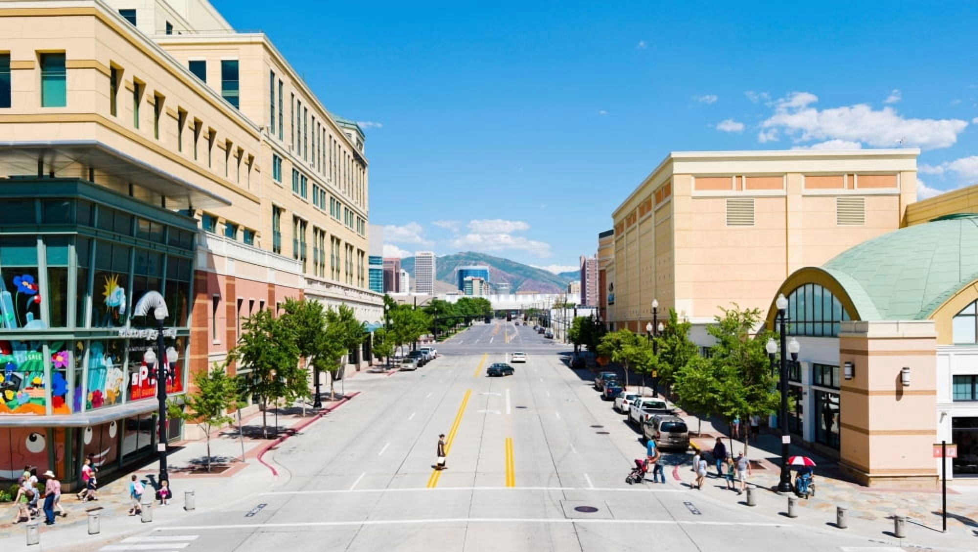 Gateway Shopping Center Downtown Salt Lake City Salt Lake City Utah USA Canvas Art - Panoramic Images (36 x 12)