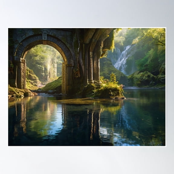 Gateway To Enchantment In The Forest Poster Wall Art, Modern Wall Decor, 12x18 UNFRAMED