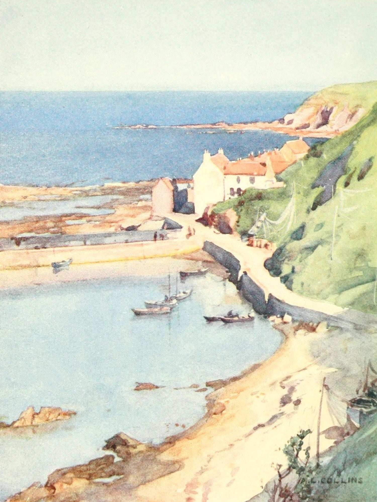 Gateway of Scotland 1912 Burnmouth Canvas Art - AL Collins (24 x 36)