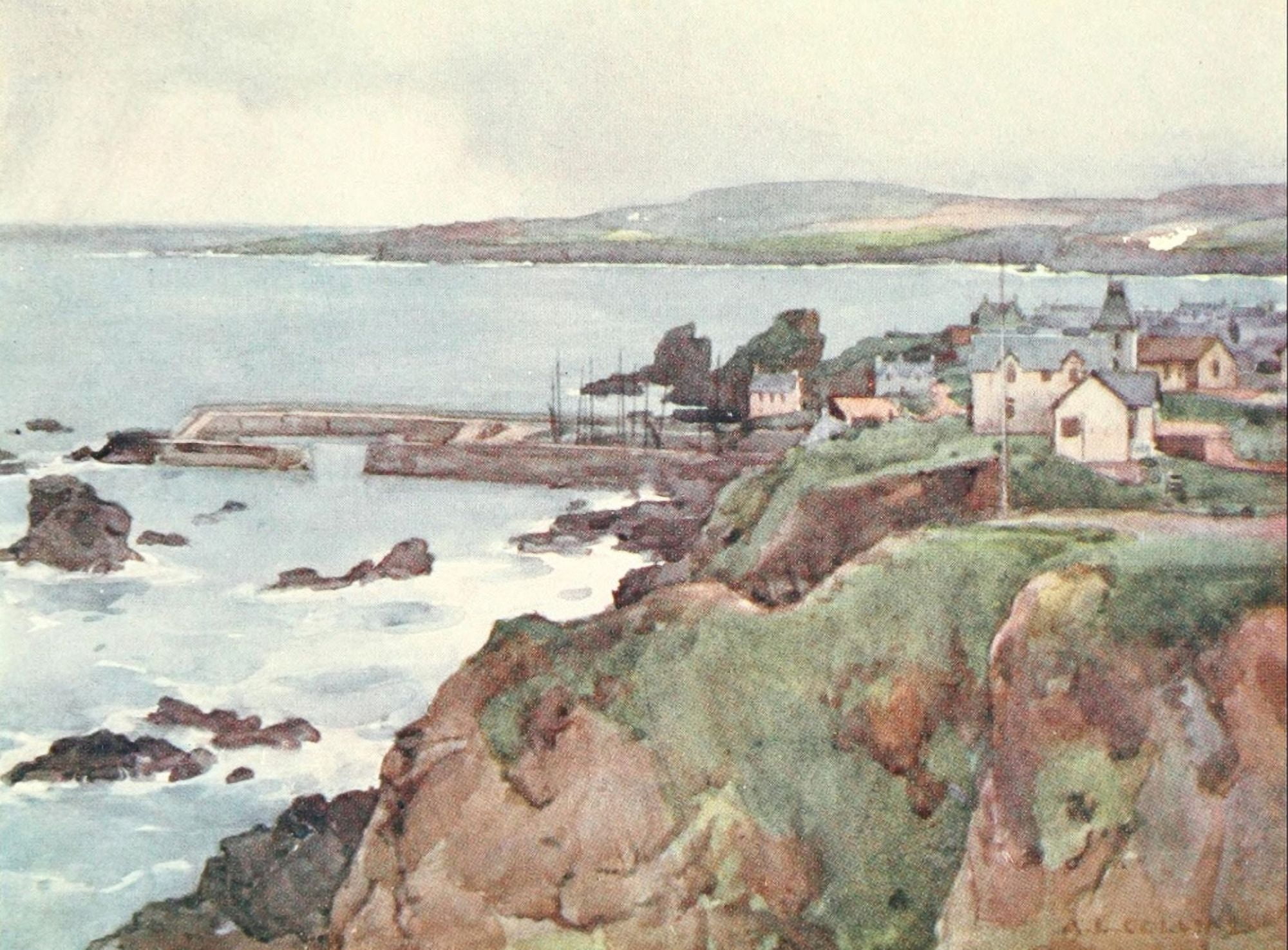 Gateway of Scotland 1912 St Abbs Canvas Art - AL Collins (18 x 24)