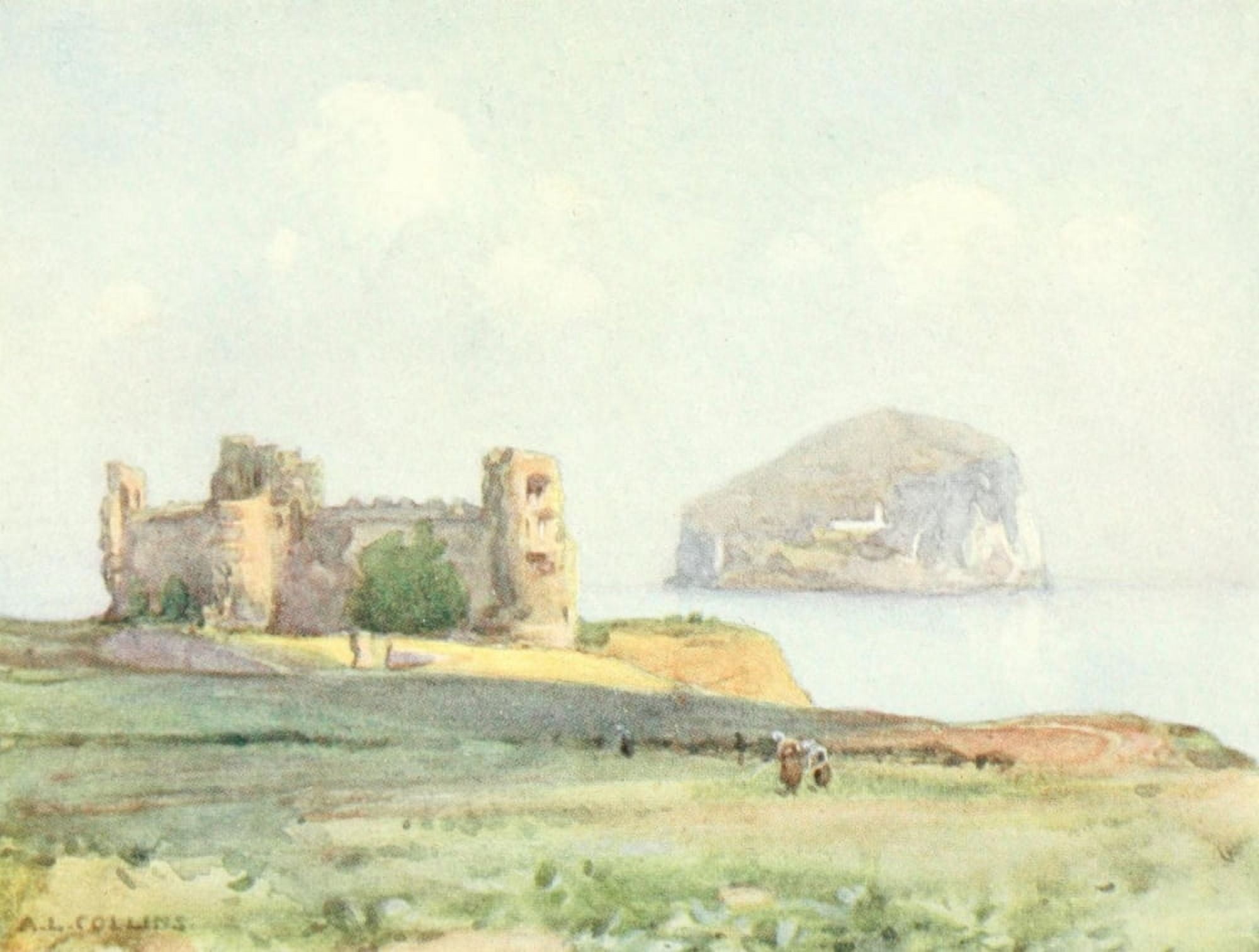 Gateway of Scotland 1912 Tantallon Castle & Bass Rock Canvas Art - AL Collins (18 x 24)