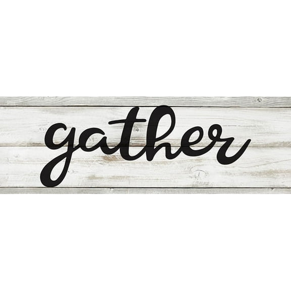 Gather Chic White Farmhouse Wood Sign Wall Décor Gift 6 x 18 Wood Sign B3-06180028105
