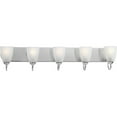 thumbnail image 1 of Gather Collection Five-Light Polished Chrome Etched Glass Traditional Bath Vanity Light, 1 of 8