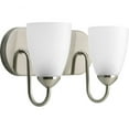 thumbnail image 1 of Gather Collection Two-Light Brushed Nickel Etched Glass Traditional Bath Vanity Light, 1 of 2