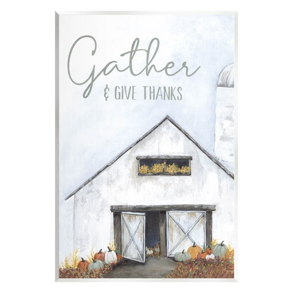 Gather & Give Thanks Autumn Barn Holiday Graphic Art Unframed Art Print Wall Art