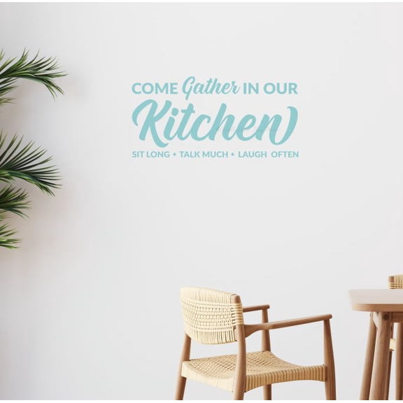 Gather In Our Kitchen Wall Quotes Decal Vinyl Sticker Word Art Home Decor 23x11-Inch Beach House