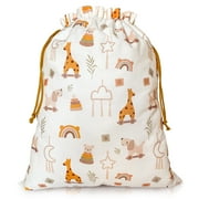 Gather & Knot Drawstring Gift Bags | 22" Extra Large | Premium Canvas | Reusable Fabric Wrap for Baby Shower, Neutral Gender Reveal, Kid Birthday | Boho Toy