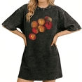 thumbnail image 1 of Gather Rustic Stone Fruit Orchard Bounty Black Washed Stone Fruit Print Tshirt Graphic Tees Shirts Short Sleeve Tops S-2XL Tops, 1 of 5