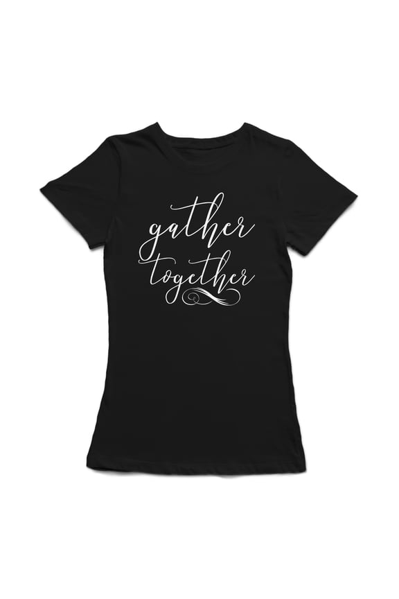 Gather Together Women Black T-Shirt, Female Small