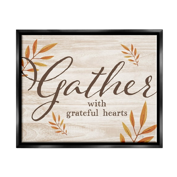 Gather With Grateful Hearts Botanicals Botanical & Floral Graphic Art Jet Black Framed Art Print Wall Art
