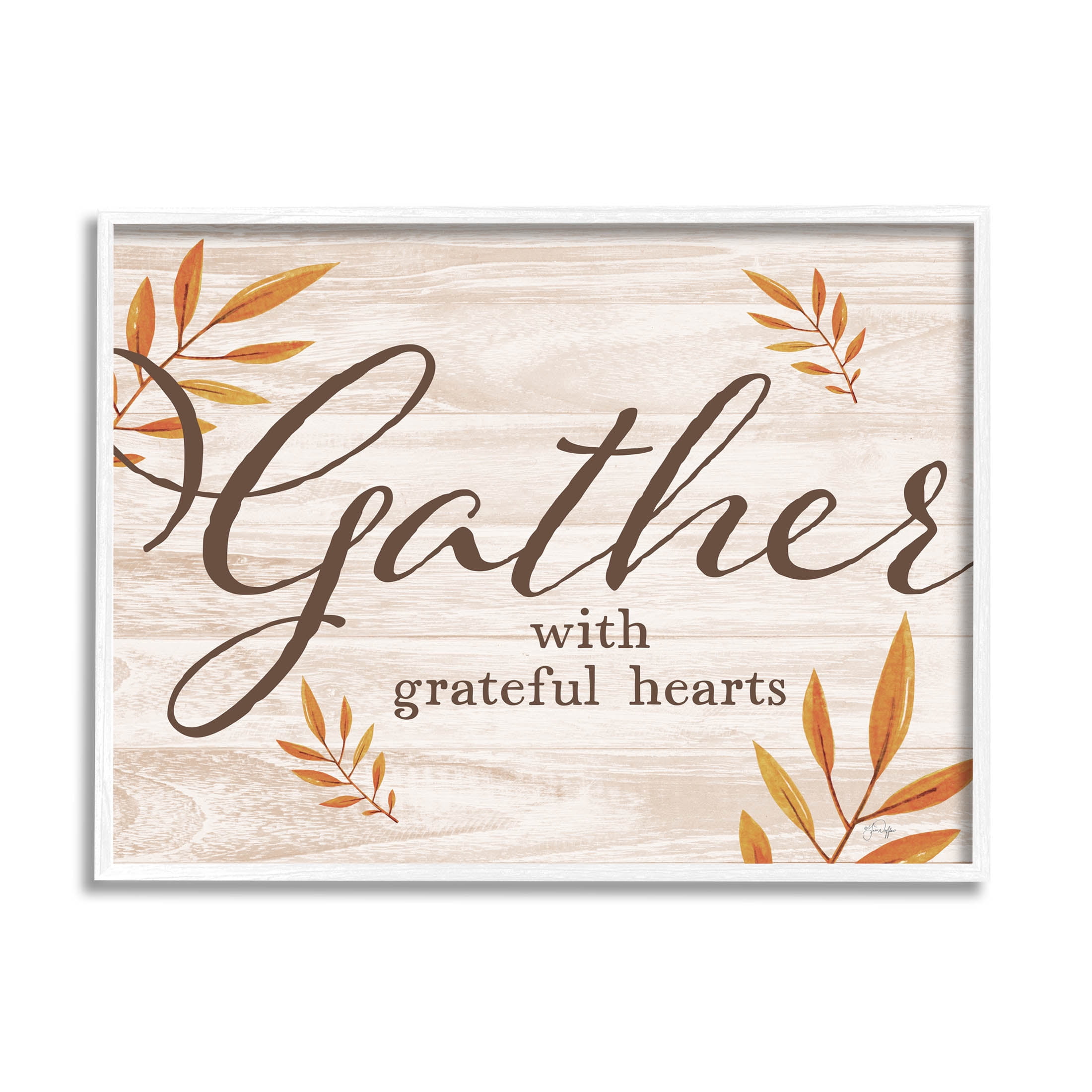 Gather With Grateful Hearts Botanicals Botanical & Floral Graphic Art White Framed Art Print Wall Art