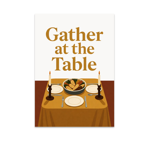 Gather at the Table Dining Scene - Kitchen Decor Enthusiast - 13x19 Poster Print