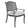thumbnail image 1 of GatherCraft Ventura Cast Aluminum Dining Arm Chair with Cushion Heritage Grey/Golden Gauze, 1 of 5