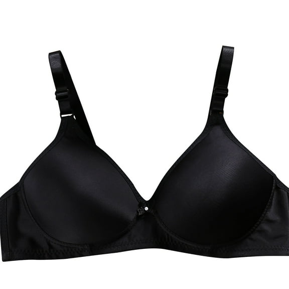 Gathered Bra Beautiful Back Wrap Bra Adjustable Shoulder Strap Comfortable Sports Bra for Daily Wear #Black,L