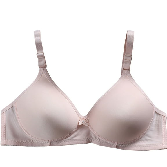 Gathered Bra Beautiful Back Wrap Bra Adjustable Shoulder Strap Comfortable Sports Bra for Daily Wear #Rose Gold,S