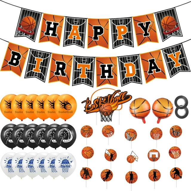 Gatherfun Basketball Party Supplies Balloons And Banners For Kids And Adults Birthday Parties