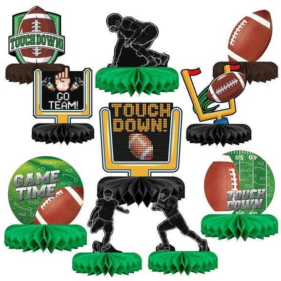 10PCS Football Party Decorations Football Table Centerpiece Football Honeycomb Centerpieces Table Toppers for Football Birthday Party Football Game