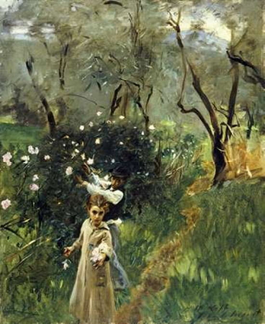 Gathering Flowers at Twilight Canvas Art - John Singer Sargent (20 x 24)