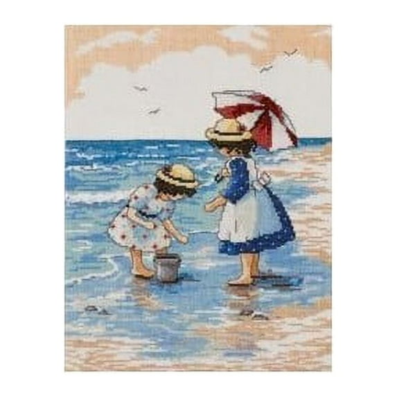Gathering Shells Counted Cross Stitch Kit-9"X12" 14 Count