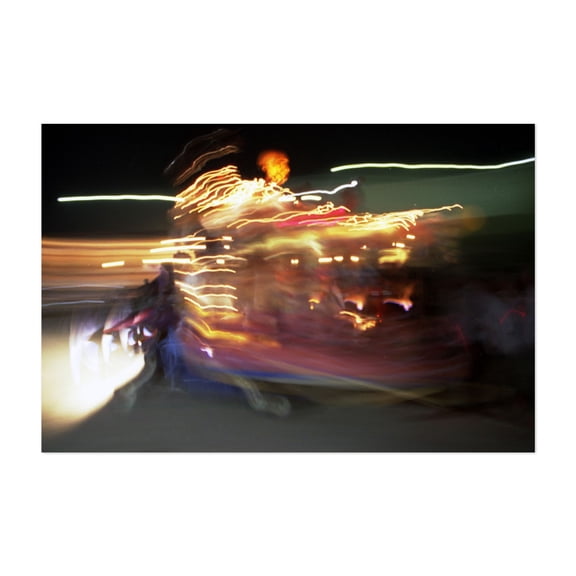 Gathering of the Lights - Photography Abstract Nightlife Psychedelic Surrealism Modern Art Neon Sign Carnival Unframed Wall Art Print 4 x 6 inches
