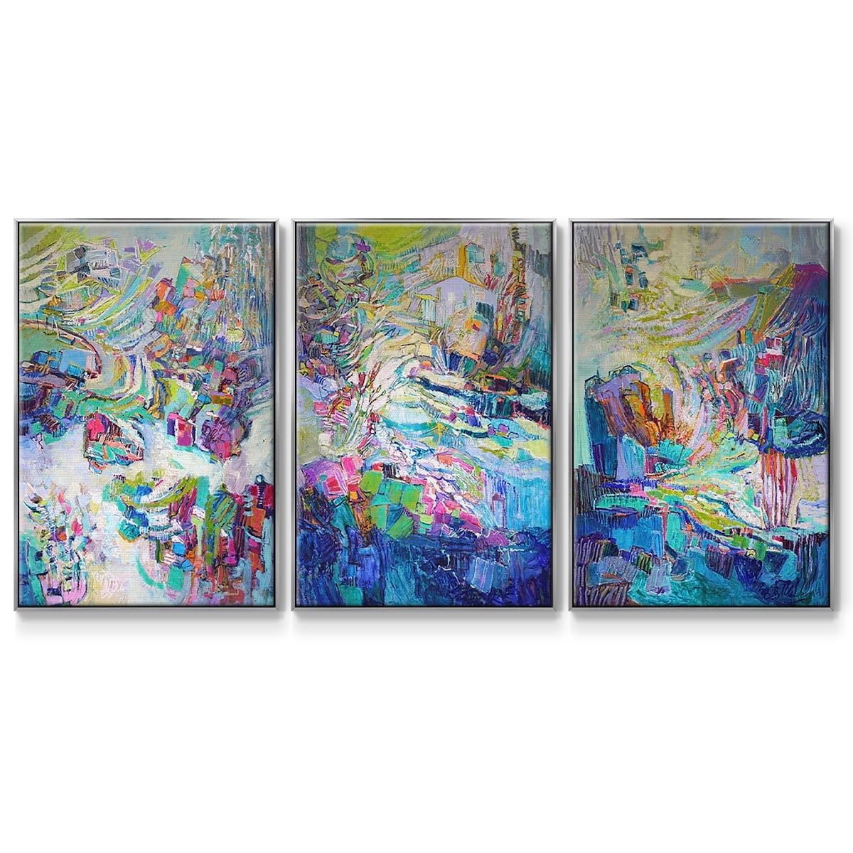 Gathering up the Goddess I - Framed Premium Gallery Wrapped Canvas L Frame 3 Piece Set - Ready to Hang