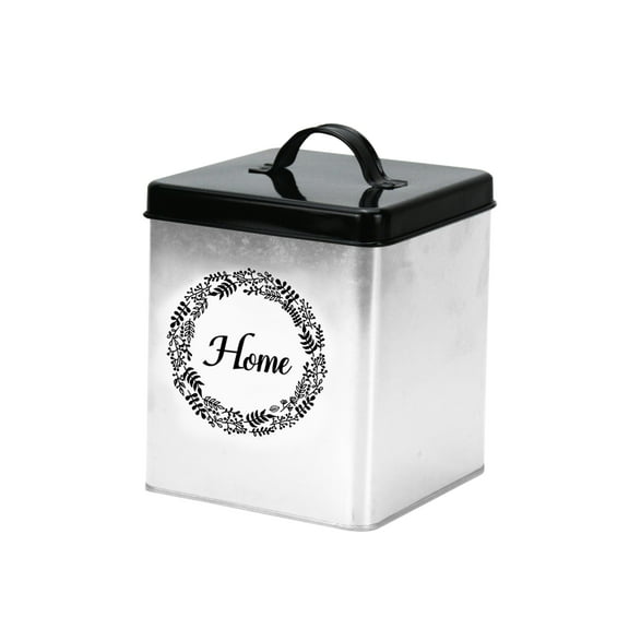Gathery Galvanized Metal Storage Containers with Lids for Tea, Coffee, Sugar and More (5.5'' Square)