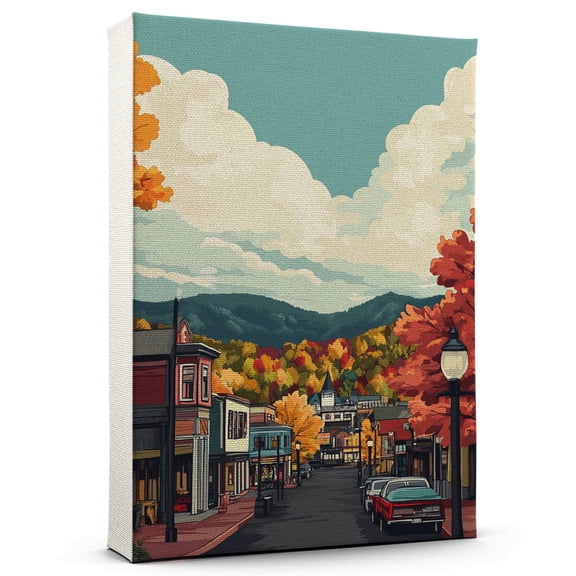 Gatlinburg Canvass Vintage, Tennesee Travel Prints Wall Art, Gatlinburg Travel Canvas, Tennesee Travel Colorful Canvas - 100AZ502