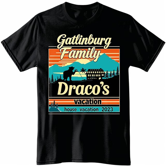 Gatlinburg Family House Vacation 2023 Vintage Retro T Shirt Mountains