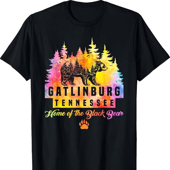 Gatlinburg Tennessee Bear Great Oky Mountains Tie Dye T-S1Hirt