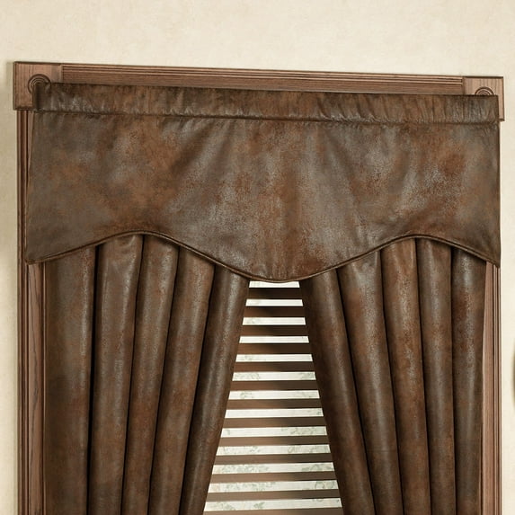 Gatlinburg faux leather shaped valance