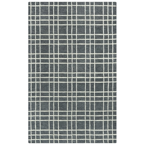 Gatney Rugs Cherry Area Rug A07104 Gray Crosshatch Blocks 5' x 7' 6" Rectangle