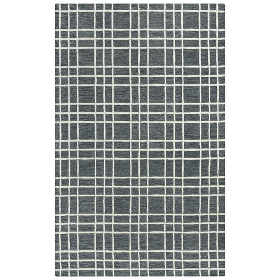 Gatney Rugs Cherry Area Rug A07104 Gray Crosshatch Blocks 7' 9" x 9' 9" Rectangle