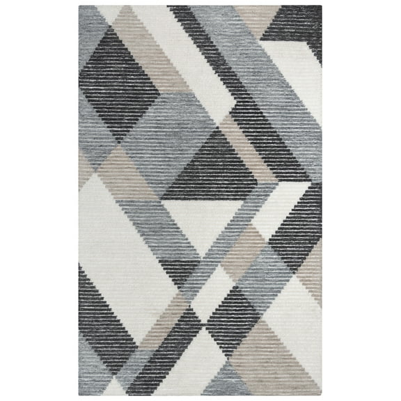Gatney Rugs Courier Area Rug A09108 Ivory Prismatic Lines 7' 9" x 9' 9" Rectangle