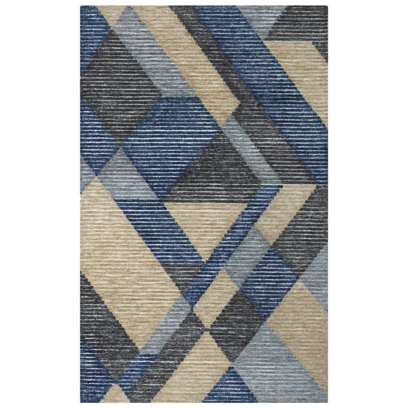 Gatney Rugs Courier Area Rug A09109 Ivory Shaded Angles 5' x 7' 6" Rectangle