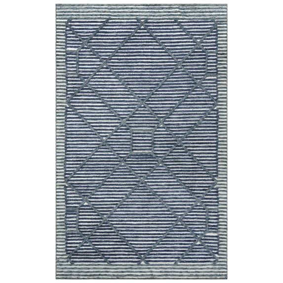 Gatney Rugs Courier Area Rug A09110 Light Blue Diagonal Blocks 7' 9" x 9' 9" Rectangle