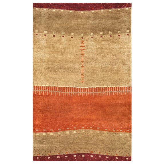Gatney Rugs Crescendo Area Rug MV3159 Maroon Patchwork Blocks 3' 6" x 5' 6" Rectangle