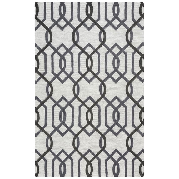 Gatney Rugs Crossing Area Rug CE9526 Grey Lattice Intertwined 5' x 8' Rectangle