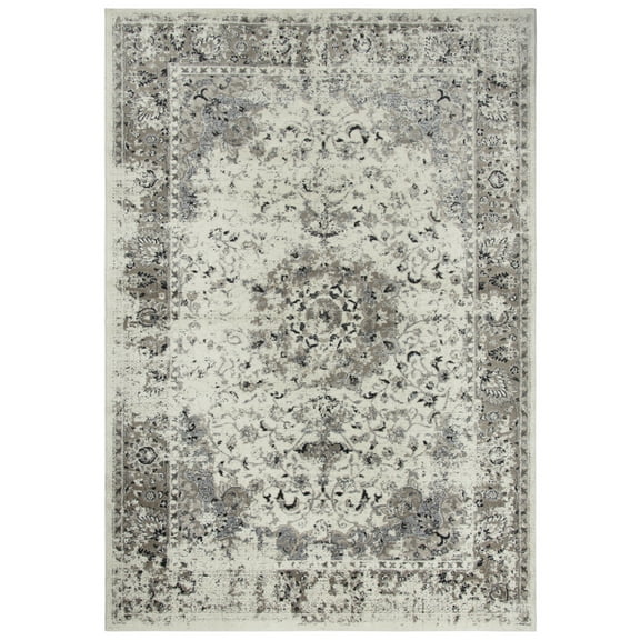 Gatney Rugs Cycle Area Rug ENA105 Gray Rings Scrolls 7' 10" x 10' 10" Rectangle