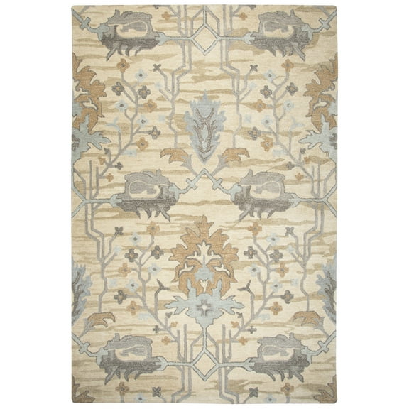 Gatney Rugs Cyclone Area Rug VN610A Beige Branches Wool 5' x 8' Rectangle