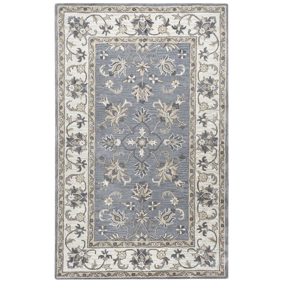 Gatney Rugs Cyclone Area Rug VN9658 Gray Petals Vines 2' 6" x 10' Rectangle