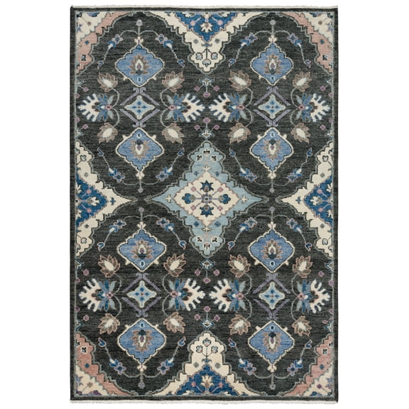 Gatney Rugs Davidson Area Rug ENV964 Charcoal Rounded Curves 2' x 3' Rectangle