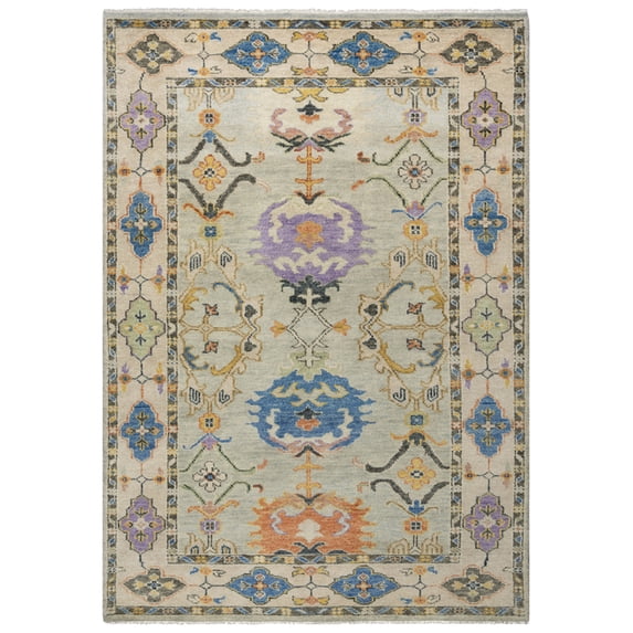 Gatney Rugs Davidson Area Rug ENV999 Gray/Ivory Vibrant Colorful 6' x 9' Rectangle